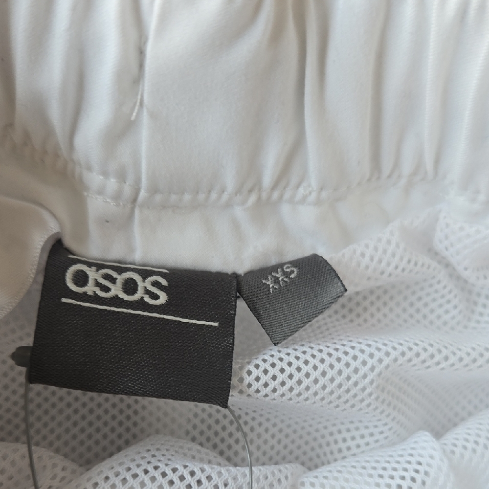 ASOS White Athletic Shorts with Black Trim - Picture 3 of 4